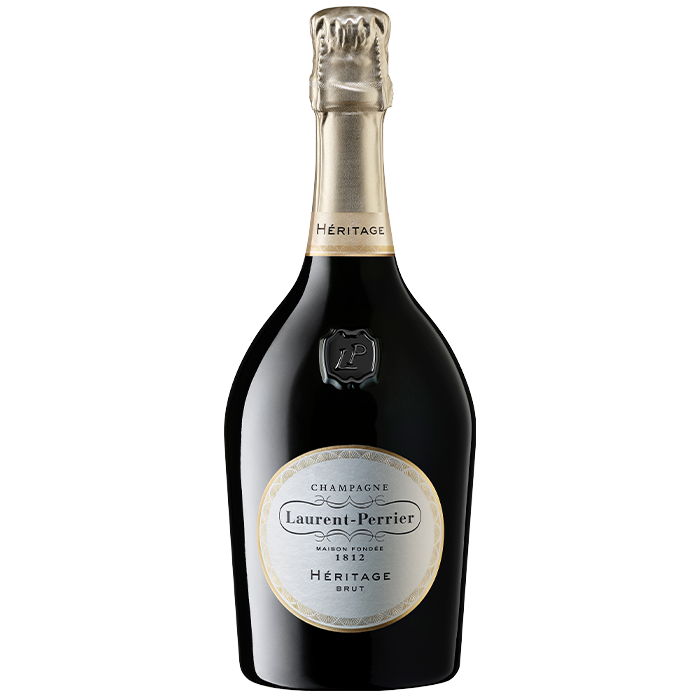 Laurent-Perrier champagne bottle on a white background