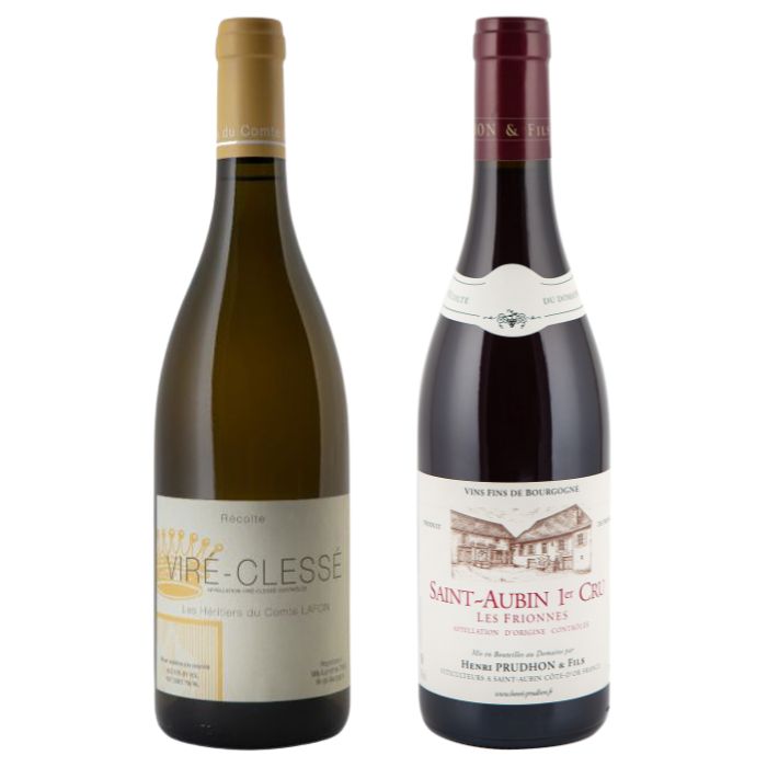 Viré-Clessé, Les Héritiers du Comte Lafon & Saint-Aubin 1er cru Les Frionnes, Henri Prudhon et Fils - Burgundy Wine Gift Set
